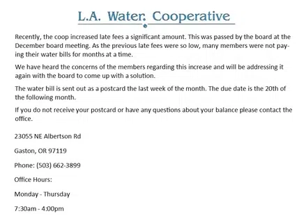 L a Water Co-Operative logo